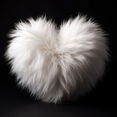 White fur ball in the shape of heart