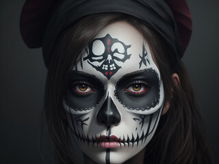A Girl Day Of The Dead Makeup, Generative Ai