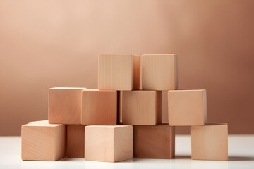 Obraz premium Wooden cubes on a table.