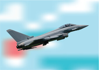 Fototapeta na wymiar Combat aircraft. Armed. Vector 3d illustration for designers