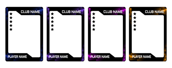 neon glow card border template with beautiful pattern for footbal player, hockey and game  © Farhan