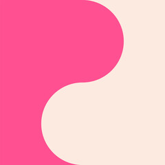 Double pink and beige background of pastel color shades. Intertwining and curved shapes. 