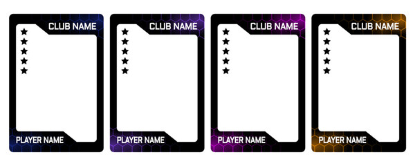 neon glow card border template with beautiful pattern for footbal player, hockey and game  © Farhan