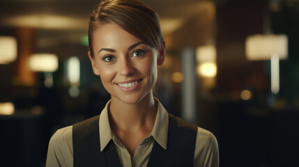 Fototapeta premium hotel concierge greeting a guest