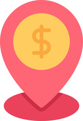 Pin dollar icon