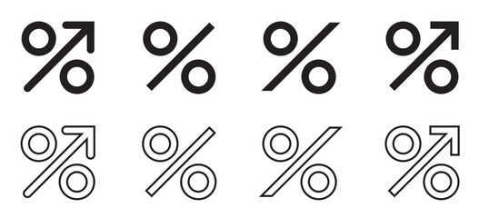 percentage icon sale discount profit sign word symbol progress - obrazy, fototapety, plakaty