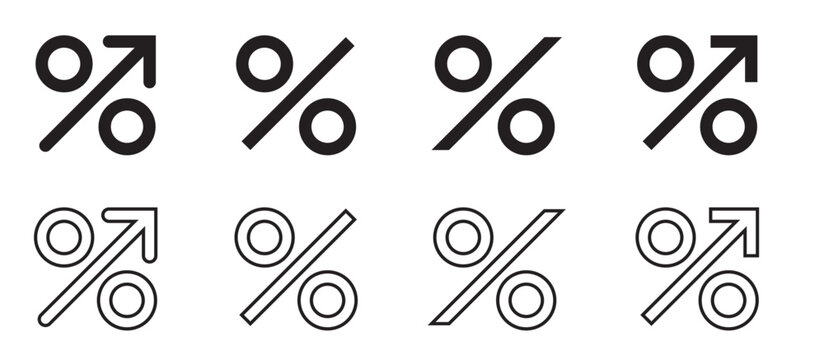 percentage icon sale discount profit sign word symbol progress
