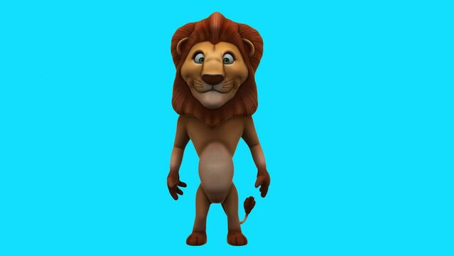 Fun 3D cartoon lion (with alpha channel included)