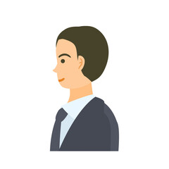 男性会社員の横顔。フラットなベクターイラスト。 A male office worker's profile view. Flat designed vector illustration.