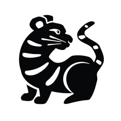 Symbol of the year, tiger, silhouette, vector