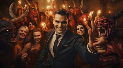 Welcome To Hell : Demons Greet a New Arrival 