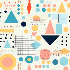 seamless colorful pattern with shapes