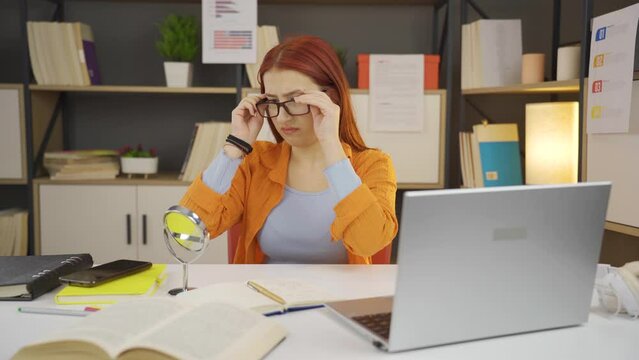 Young girl with dysmorphic disorder.