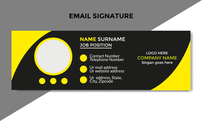 Modern and minimalist email signature, email footer template