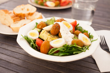 Delicious healthy fresh vegetable salad for breakfast