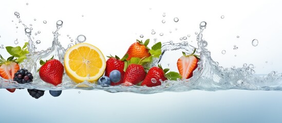 Fruit infused freshwater With copyspace for text