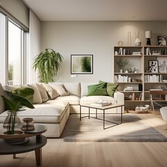 contemporary home interior design concept beautiful living room design in natural color scheme with bright and clean cosy comfort house beautiful design background