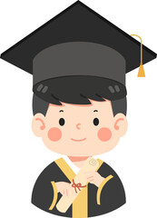 Kid boy Graduated student cartoon