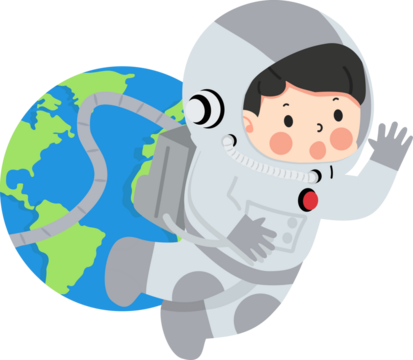 Kid girl Astronaut with earth