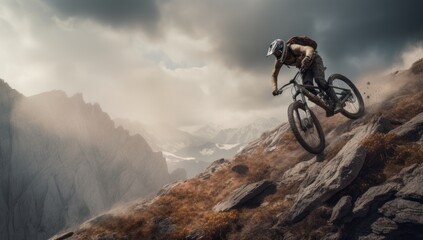 Mountain Bike Downhill Action