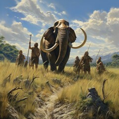 Obraz premium Mammoth Hunt