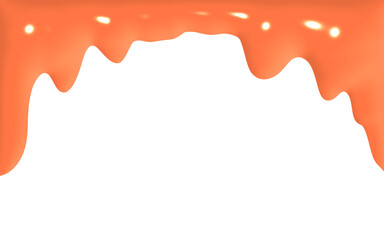 orange paint ink liquid water dripping drippong flow splash orange syrup illustration vector png