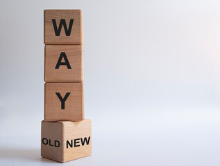 Wooden blocks rotating from old way to new way.
new road idea.