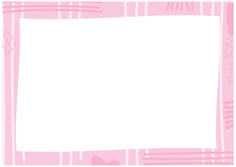 Pink frame for kids with decorative abstract line
