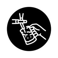 Beer tap black line icon.