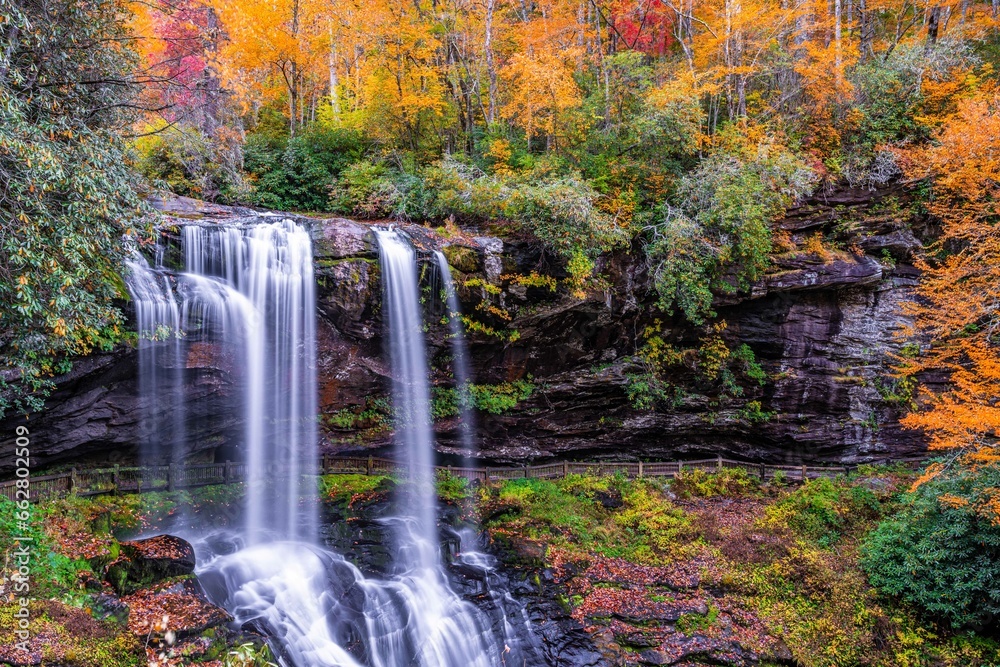 Wall mural dry falls, nc autumn