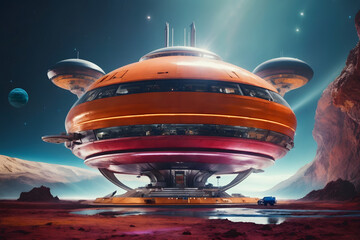 A digital Spaceport with a massive Spacecraft