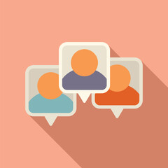 Chat messaging group icon flat vector. Social online. Online element