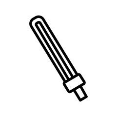 Fuorescent lamp black line icon.
