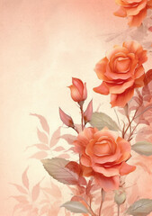Flowers, leaves, watercolors, pastel, pretty sweet. For cards, advertisements.
