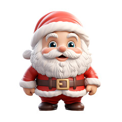 3d cute santa claus mascot character