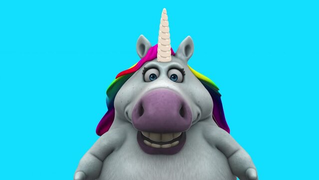 Fun 3D cartoon unicorn (with alpha channel included)