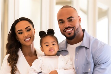 child family mother portrait father woman happy daughter son man girl female black american african  love together boy  parent  generative ai