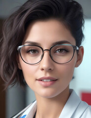 Pretty young woman with glasses