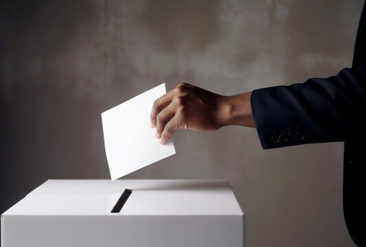 hand with ballot box
