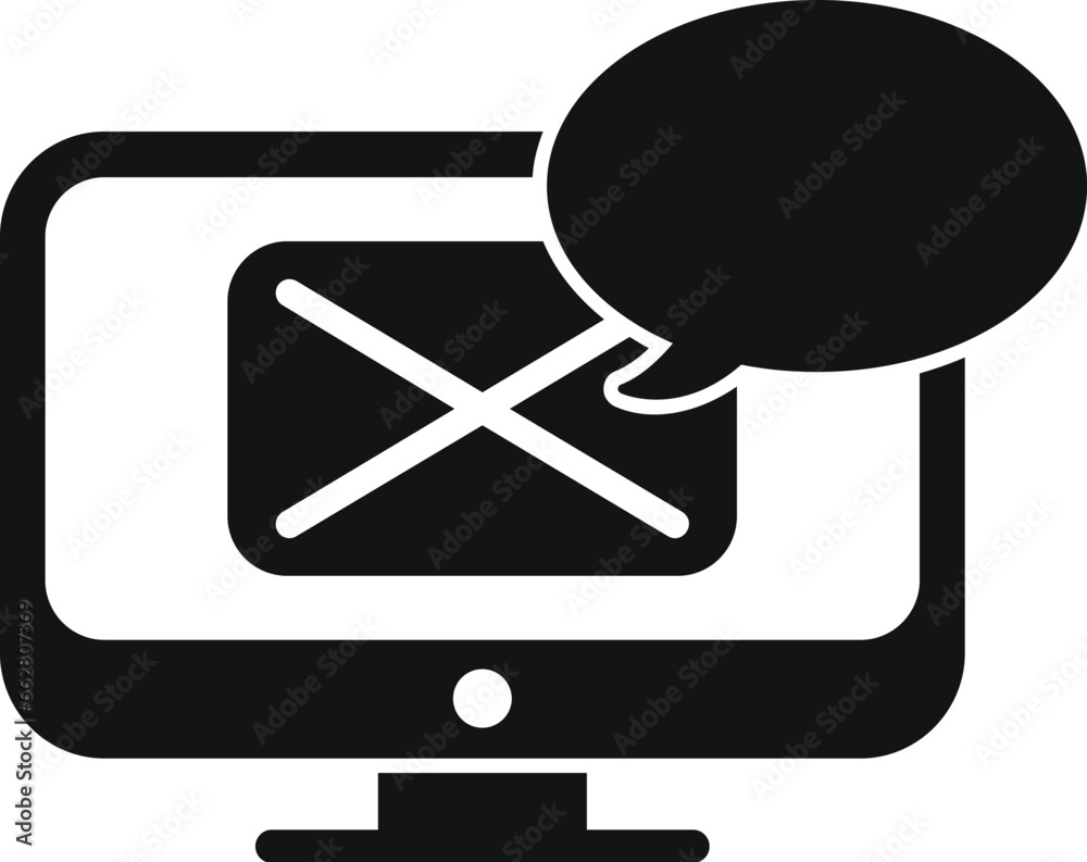 Poster monitor message icon simple vector. mobile internet. web contact