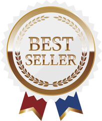 高級感のあるベストセラーのエンブレム　ホワイト＆ゴールド