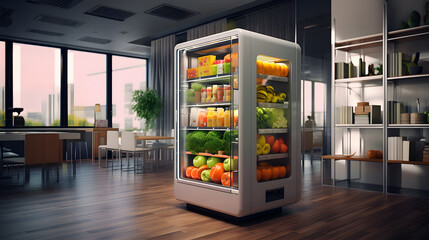 office fresh juice vending machine - obrazy, fototapety, plakaty