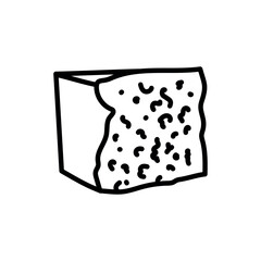 Cheese with mold Roquefort sign сolor line icon. Pictogram for web page.