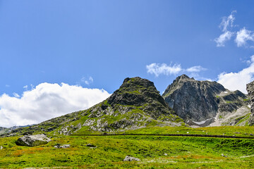 Grosser Sankt Bernhard, Saint-Bernard, St. Bernard, Passstrasse, Alpenpass, Bergstrasse, Alpen, Aostatal, Wanderweg, Sommer, Italien