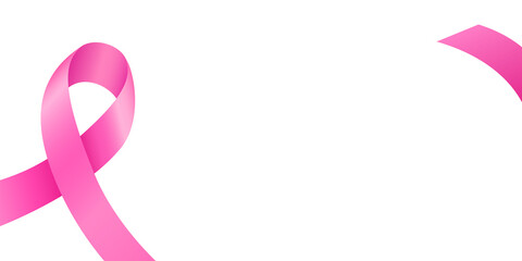 Pink ribbon for Breast cancer awareness month. Illustration.