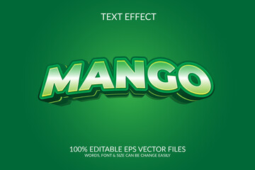 Mango 3d fully editable illustration, vector eps text effect design