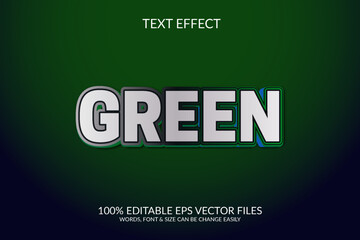 Green 3d fully editable illustration, vector eps text effect design