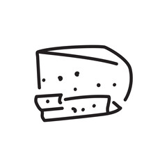 Gouda cheese sign сolor line icon. Pictogram for web page.