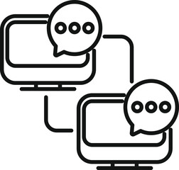 Network chat group icon outline vector. Content contact. Mobile internet