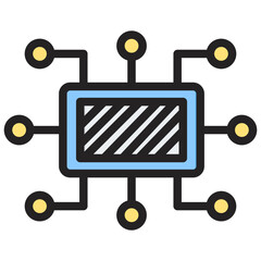 Microfabricration Outline Color Icon